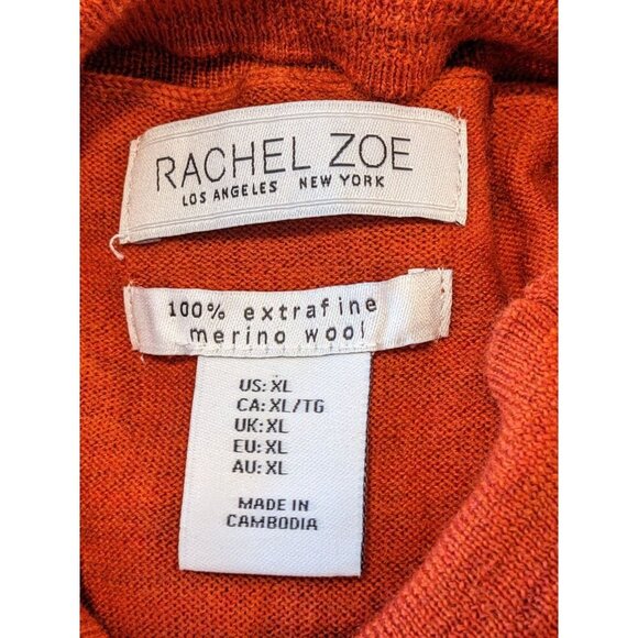 Rachel Zoe Womens XL Lightweight Sweater Extra Fine Merino Wool Half Sleeve Soft - Picture 6 of 8